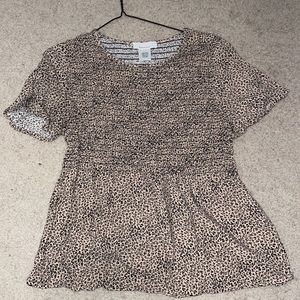 Leopard print peplum top